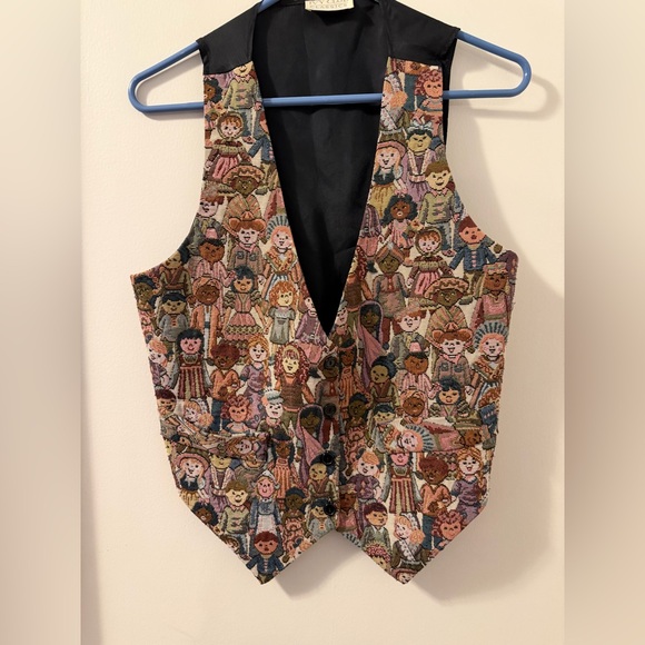 Ivy Club Classics Jackets & Blazers - Vintage 90’s Ivy Club Classics Children of the World Tapestry Vest Sz S/M